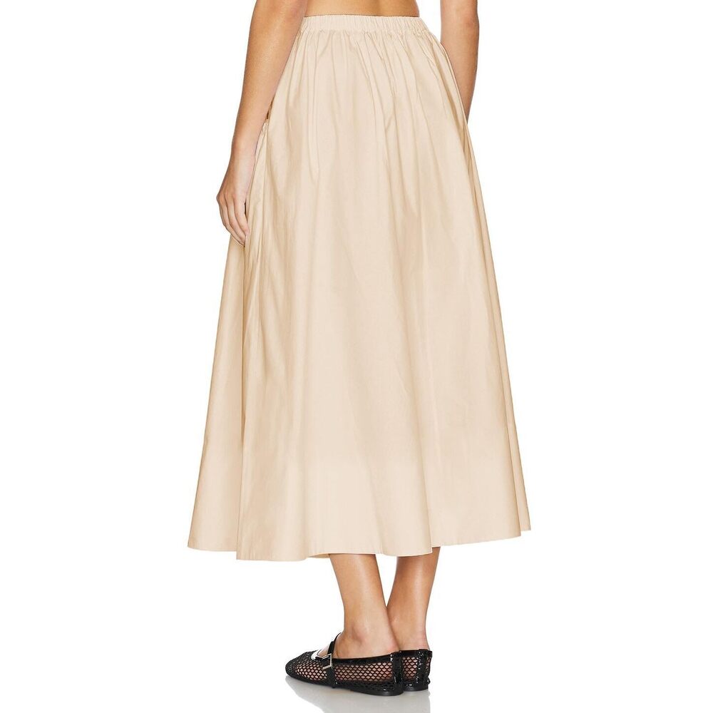 4187 Maxi Skirts Elastic Long Skirt High Waist Long Skirts Beige S - Picture 4 of 5